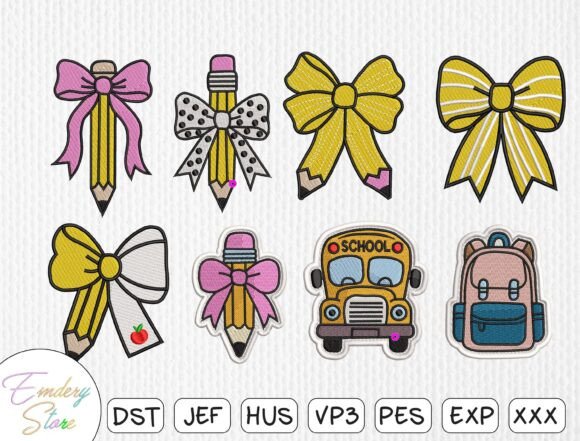 Back to School Patch Embroidery Bundle