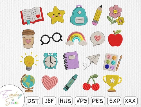 Mega Back to School Embroidery Design