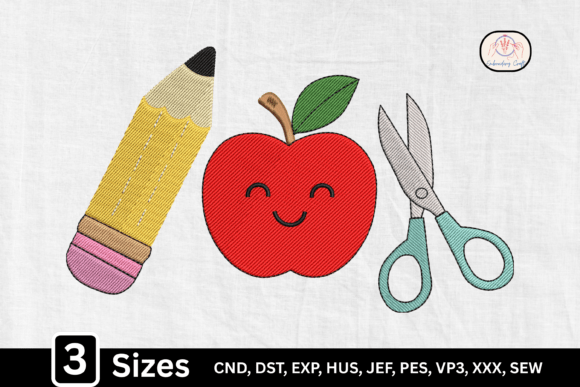 Pencil Apple Scissor Teacher