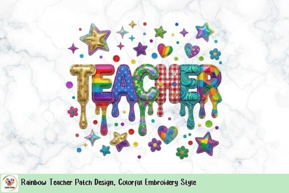 Rainbow Teacher Patch Design