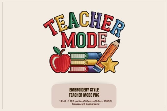 Teacher Mode Faux Embroidery PNG