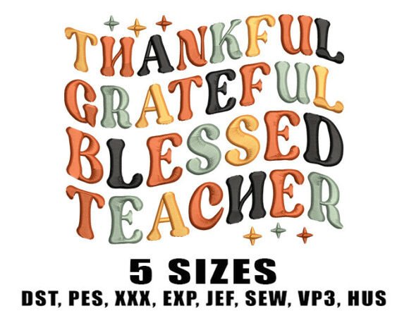 Thankful Teacher Embroidery Design Review for Business Use